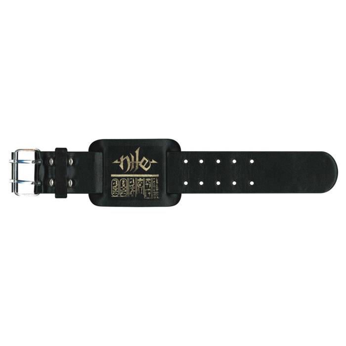 Nile Leather Wrist Strap: Logo & Hieroglyphs 114096