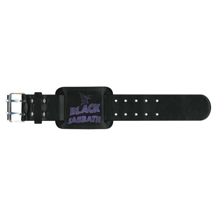 Black Sabbath Leather Wrist Strap: Logo & Creature 114101