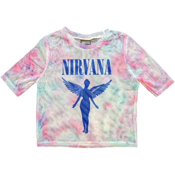 Nirvana Ladies Crop Top: Angelic Blue Mono (Mesh) 114277