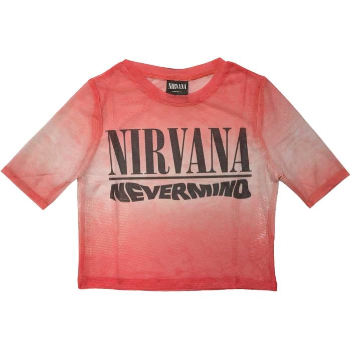 Nirvana Ladies Crop Top: Nevermind Wavy Logo (Mesh) 114278
