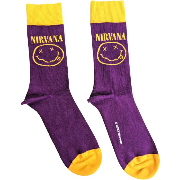 Nirvana Unisex Ankle Nogavice Yellow Smiley 114285