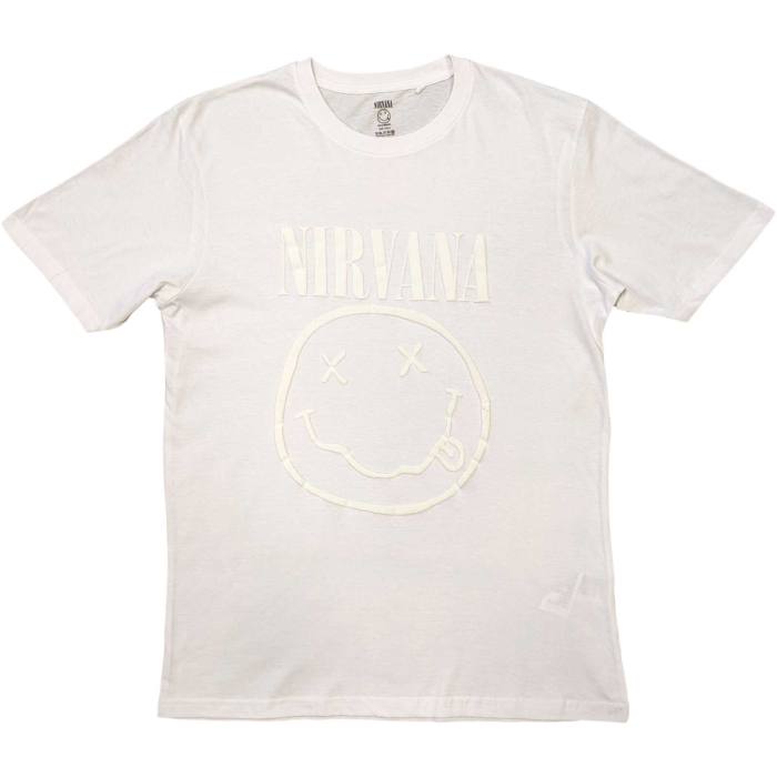 Nirvana Unisex Hi-Build T-Shirt: White Smiley 114320