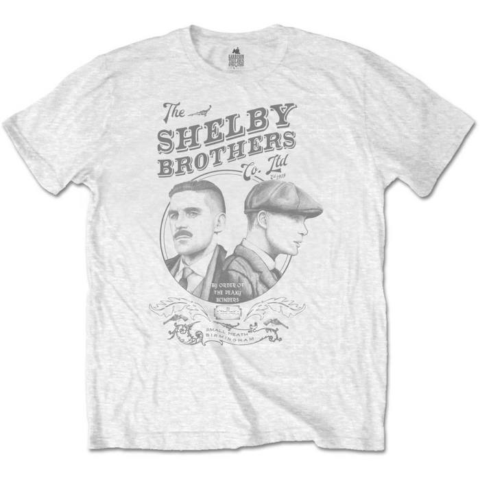 Peaky Blinders Unisex T-Shirt: Shelby Brothers Circle Faces (White) 114489