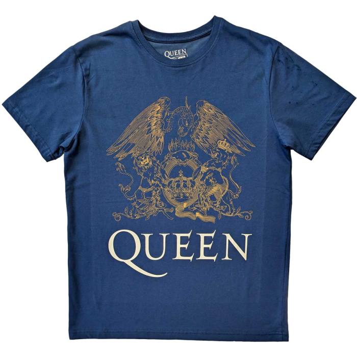 Queen Unisex T-Shirt: Crest (Denim Blue) 114897