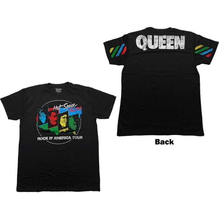 Queen Unisex T-Shirt: Hot Space Tour '82 (Black) (Back Print) 114899