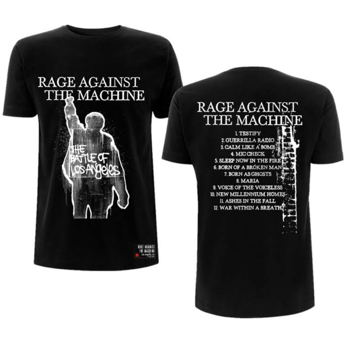 Rage Against The Machine Unisex T-Shirt: BOLA Album Cover (Črna) (Zadnji Print) 114915