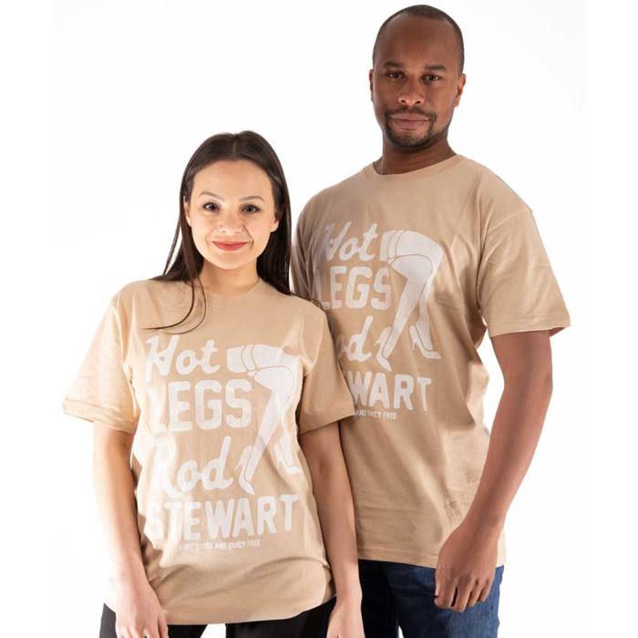 Rod Stewart Unisex T-Shirt: Hot Legs (Peščena) 114962