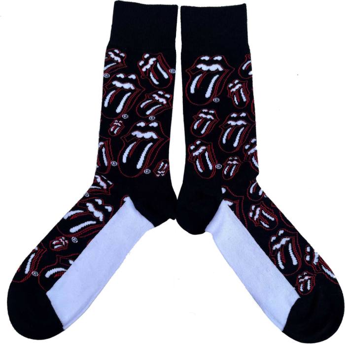 The Rolling Stones Unisex Ankle Socks: Outline Tongues (Black) (UK Size 7 - 11) 115029