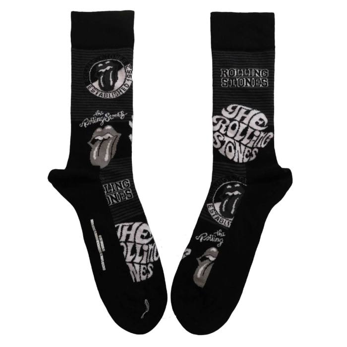 The Rolling Stones Unisex Ankle Socks: Mono Logos (Black) (UK Size 7 - 11) 115031