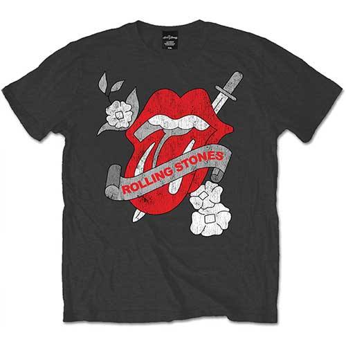 The Rolling Stones Unisex T-Shirt: Vintage Tattoo (Temno siva) 115042