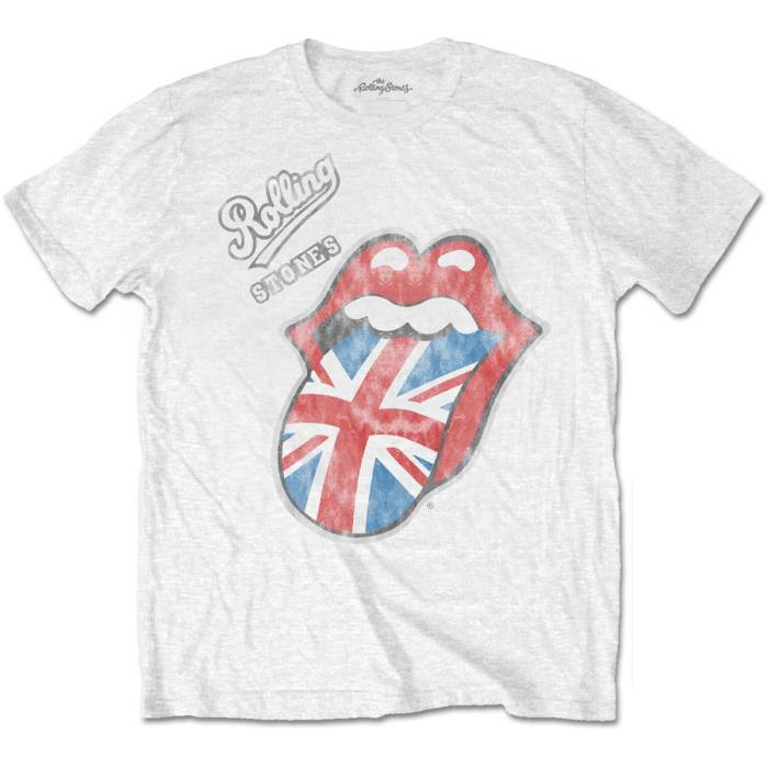 The Rolling Stones Unisex T-Shirt: Vintage British Tongue 115079
