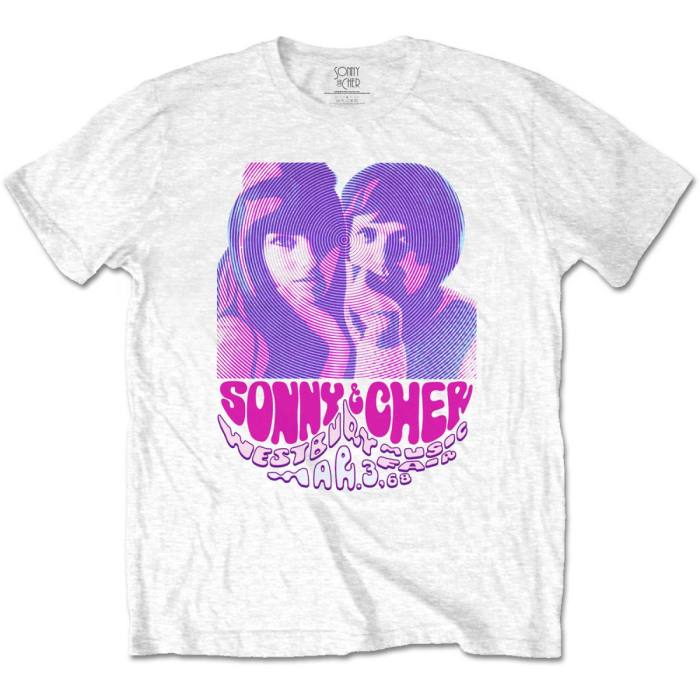 Sonny & Cher Unisex T-Shirt: Westbury Music Fair (bela) 115189