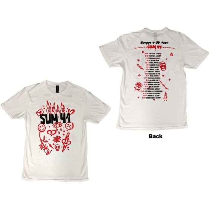 Sum 41 Unisex T-Shirt: Sketches European Tour 2022 (Ex-Tour & Back Print) 115566