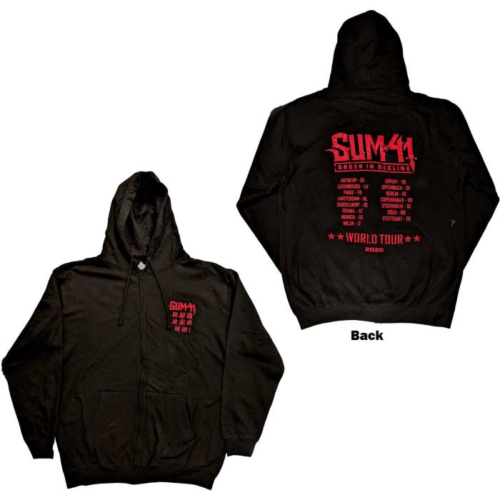Sum 41 Unisex Zipped Hoodie: Order In Decline Tour 2020 115568
