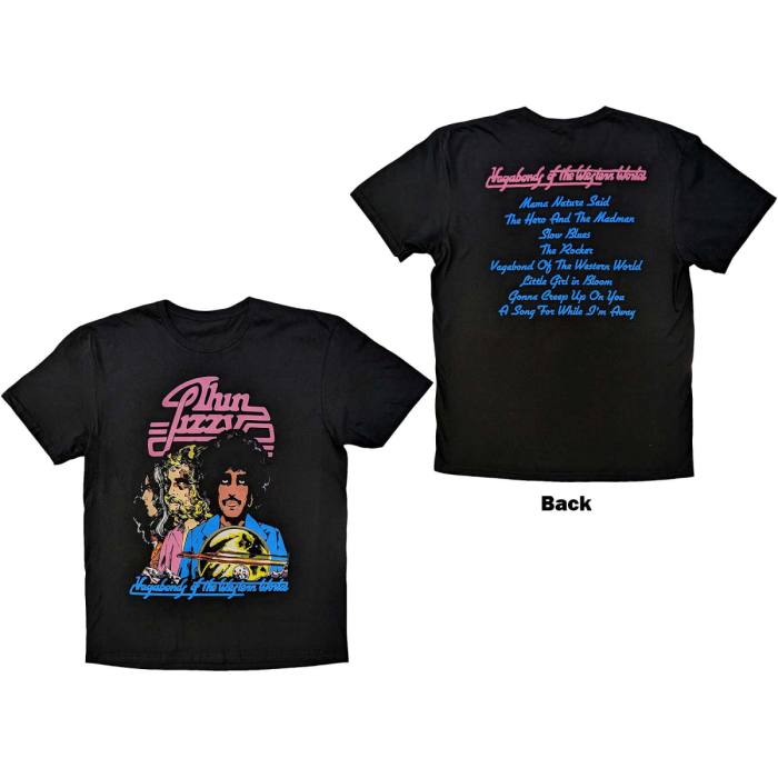 Thin Lizzy Unisex T-Shirt Vagabonds of the Western World Tracklist (Back Print) 115593