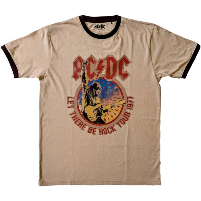 AC/DC Unisex Ringer T-Shirt: Let There Be Rock Tour '77 (pesek) 116293