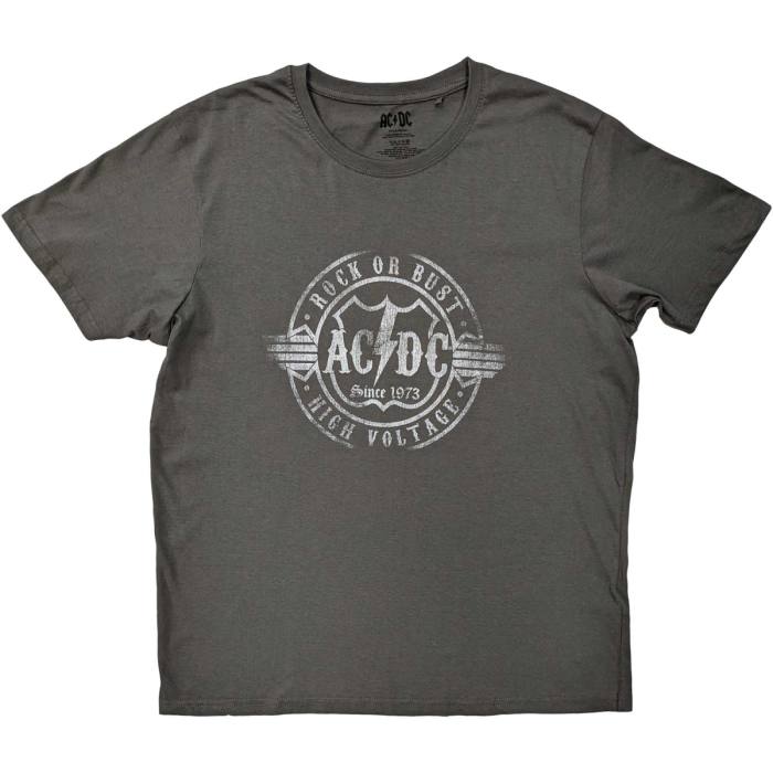 AC/DC Unisex T-Shirt: Rock or Bust (Charcoal Grey) 116397