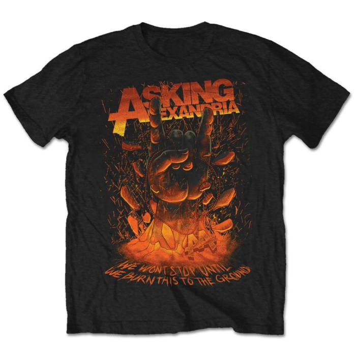 Asking Alexandria unisex T-shirt: Metal Hand (bela) 116592