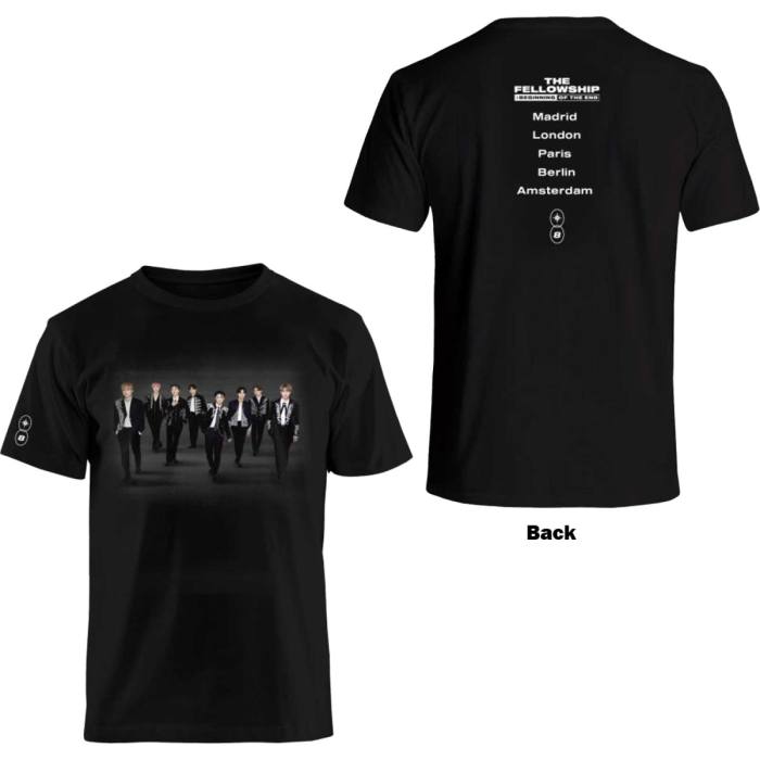 ATEEZ Unisex T-Shirt: Fellowship Tour Euro Photo (Črna) 116663