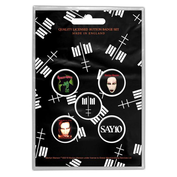 Marilyn Manson Button Badge Pack: Cross Logo 116824