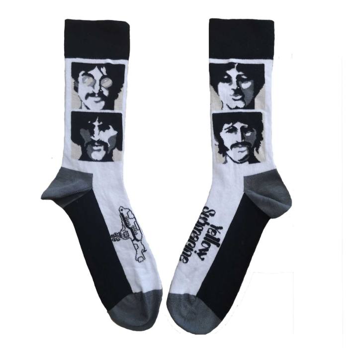 The Beatles Unisex Ankle Socks: Yellow Submarine Sea of Science Faces Mono 116055