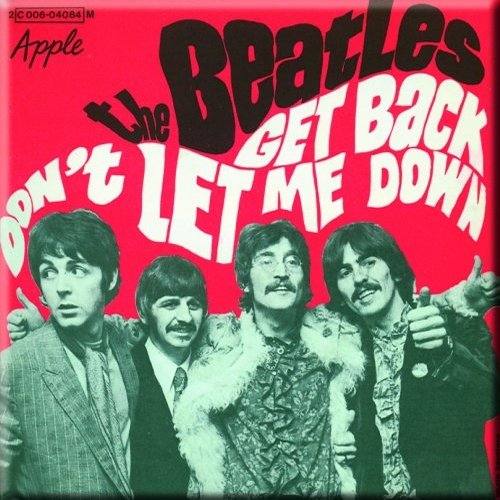 The Beatles magnet za hladilnik: Get Back / Don't Let Me Down (rdeč) 117114