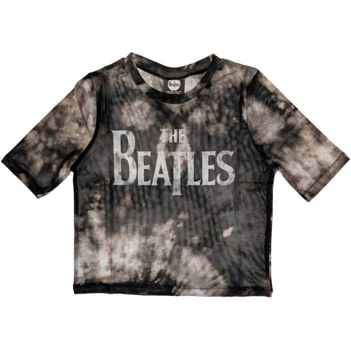 The Beatles ženski crop top Drop T Logo (črn, mesh) 117151