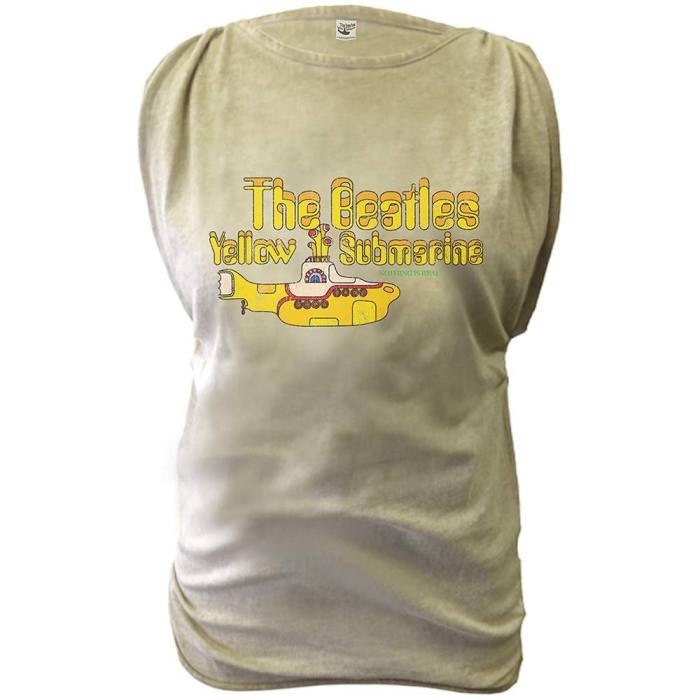 The Beatles Ladies T-Shirt: Yellow Submarine (Discharge Print/Oil Wash) 117474