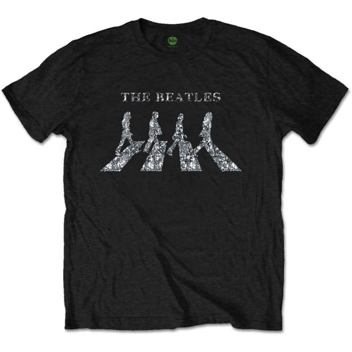 The Beatles Unisex T-Shirt: Crossing Crystals (Black) (Embellished) 117479