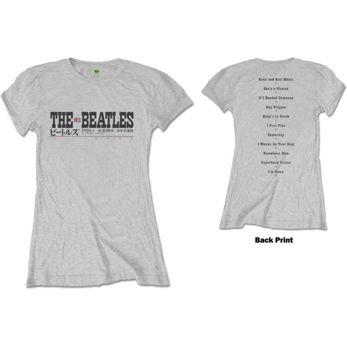The Beatles ženski T-shirt: Budokan Set List (Back Print) 117551