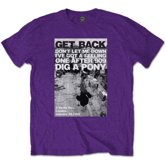 The Beatles Unisex T-Shirt: Rooftop Shot (vijolična) 117681