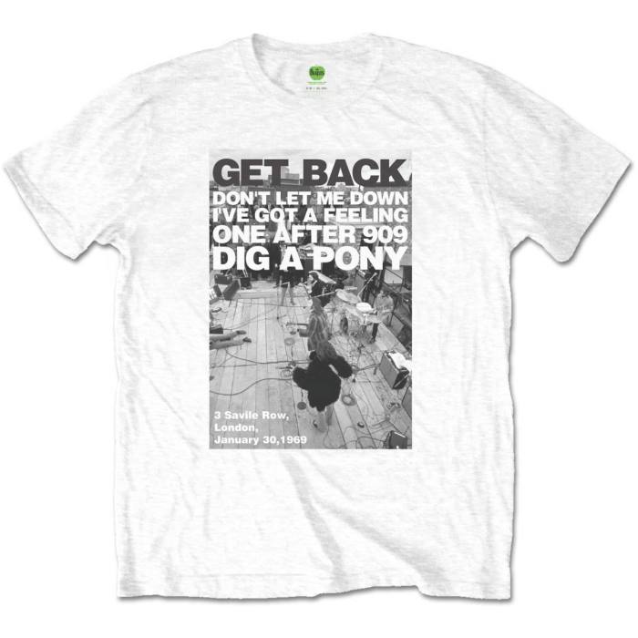The Beatles Unisex T-Shirt: Rooftop Shot (bela) 117687
