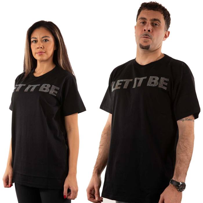The Beatles Unisex T-Shirt: Let It Be z diamanti (Črna) 117706