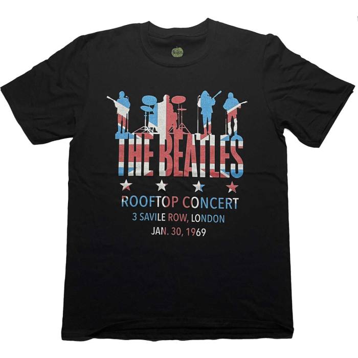 The Beatles Unisex T-Shirt: Rooftop Flag 117748
