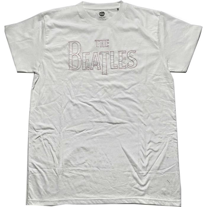 The Beatles unisex T-Shirt: Drop T Logo (vezen, bel) 117787