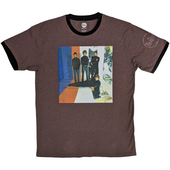The Beatles Unisex Ringer T-Shirt: Stripes (bordo rdeča) 117829