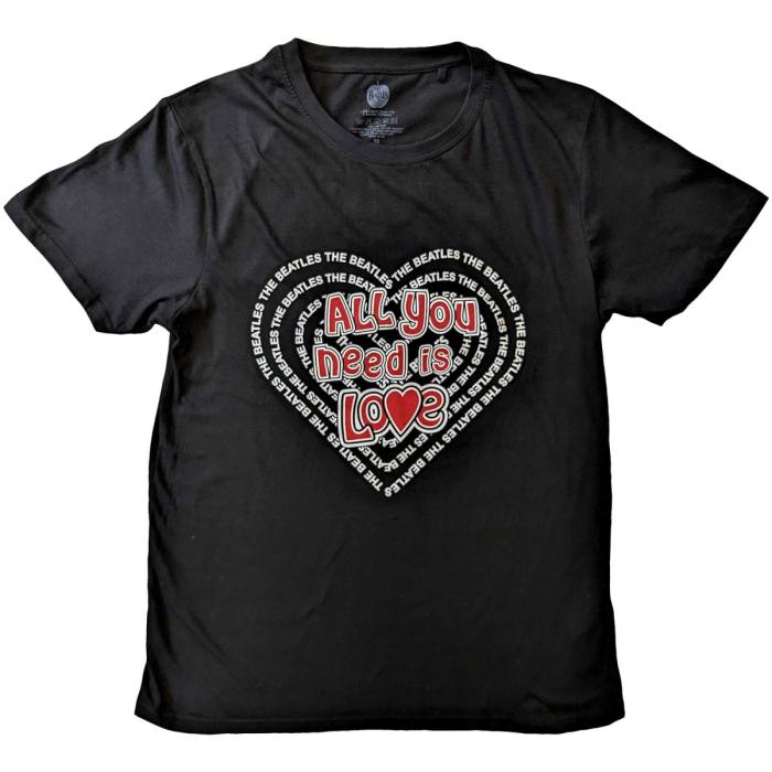The Beatles unisex T-Shirt: All You Need Is Love Heart, črn 117844