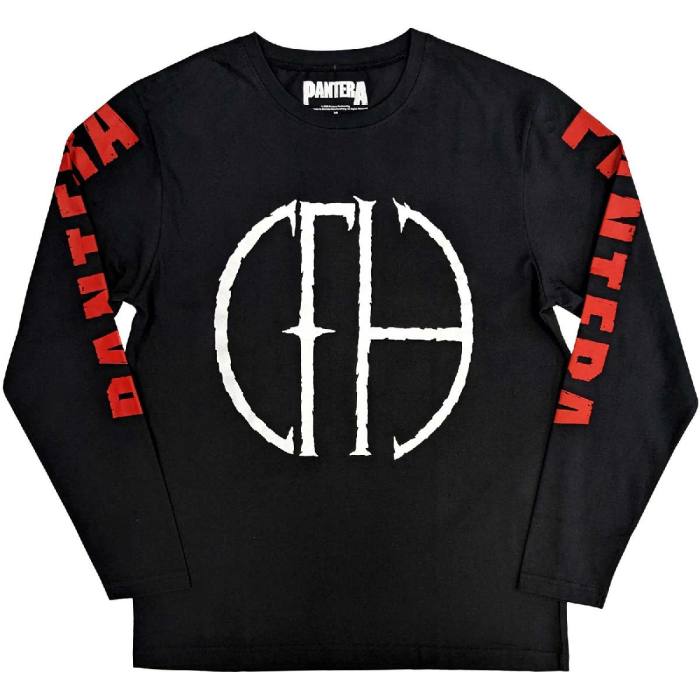 Pantera Unisex Long Sleeve T-Shirt: Frayed Logo (Sleeve Print) 119374