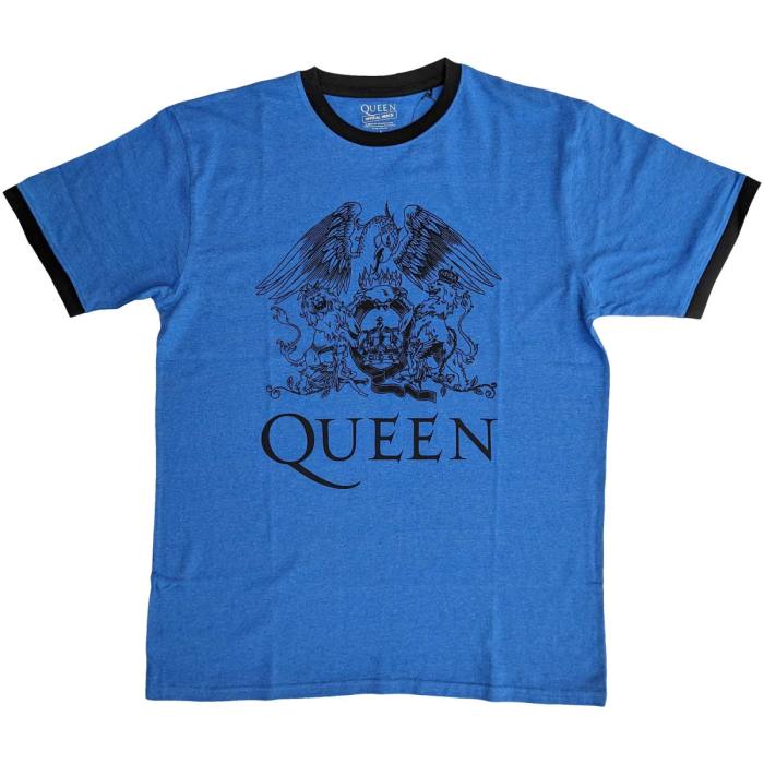Queen Unisex Ringer T-Shirt: Crest Logo 120014