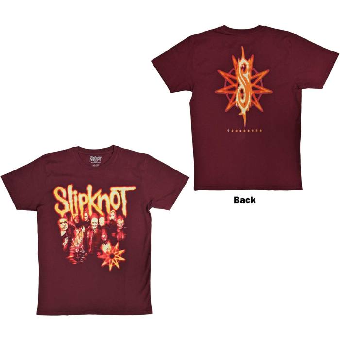 Slipknot Unisex T-shirt: The End So Far Group Photo Tribal S Nonogram (Back Print) 121155