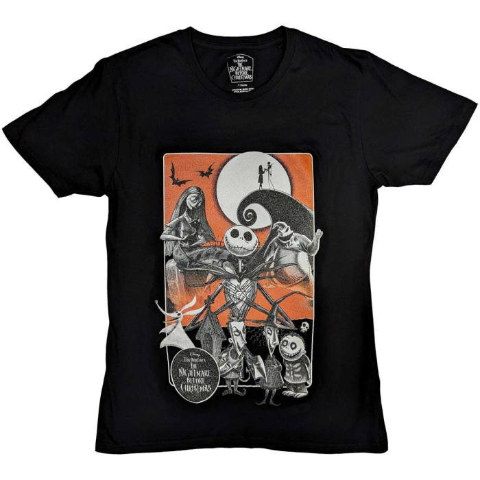 The Nightmare Before Christmas Unisex T-Shirt: Orange Moon (Embellished) 121928