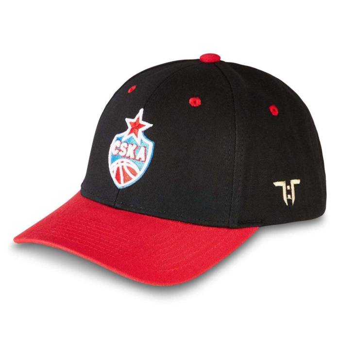 Tokyo Time Unisex Baseball Cap: Euroleague Basketball CSKA Moscow (Črna in rdeča) 122011
