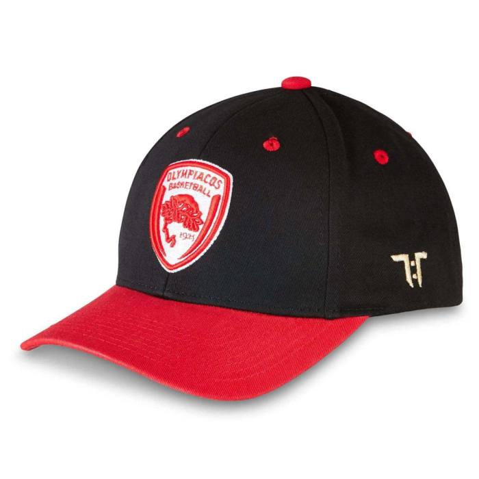 Tokyo Time Unisex Baseball Cap: Olympiacos Piraeus (Črna in rdeča) 122017