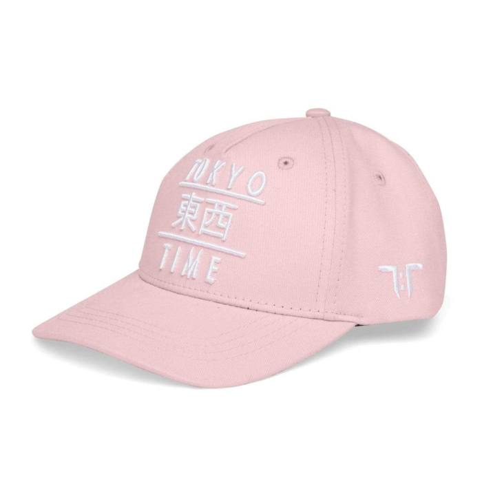 Tokyo Time Kids Baseball Cap: TT Heritage White Logo (Pink) 122045