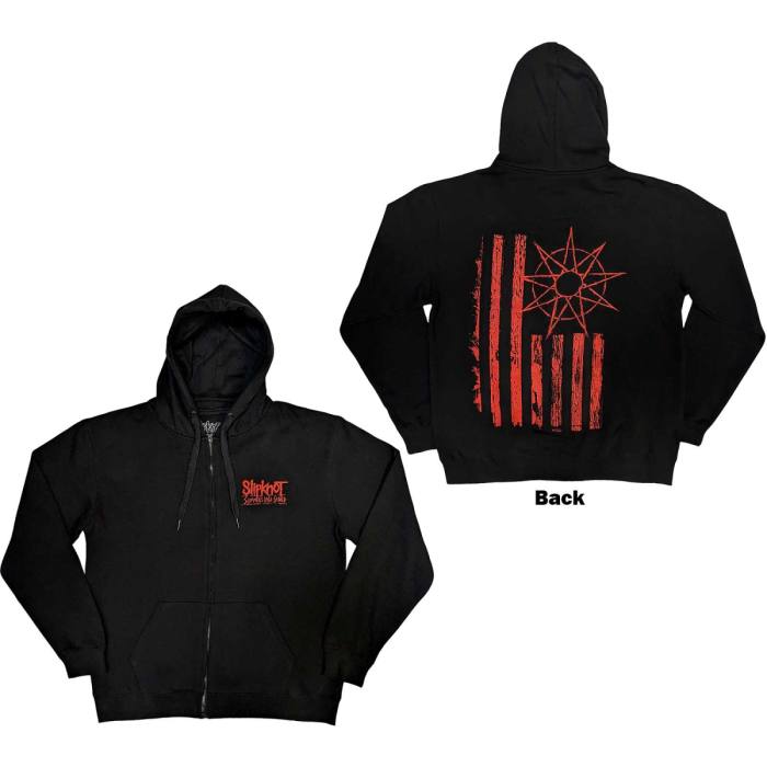 Slipknot Unisex Zipped Hoodie: 9-Point Flag 123359