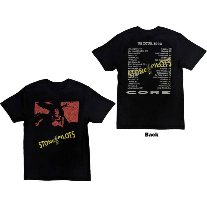 Stone Temple Pilots unisex T-shirt: Core US Tour '92 (Back Print) 123500
