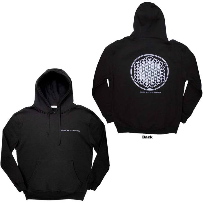 Bring Me The Horizon Unisex Pullover Hoodie: Flower of Life (črn, hrbtni potisk) 130021
