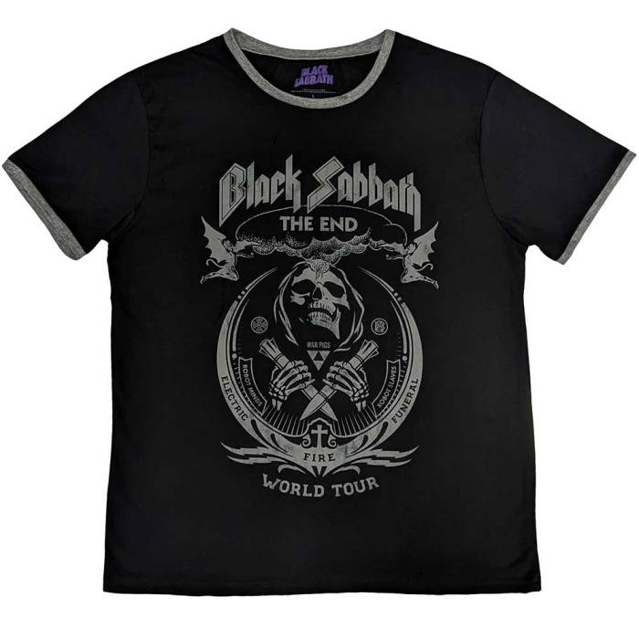 Black Sabbath Unisex Ringer T-Shirt: The End Mushroom Cloud 130196