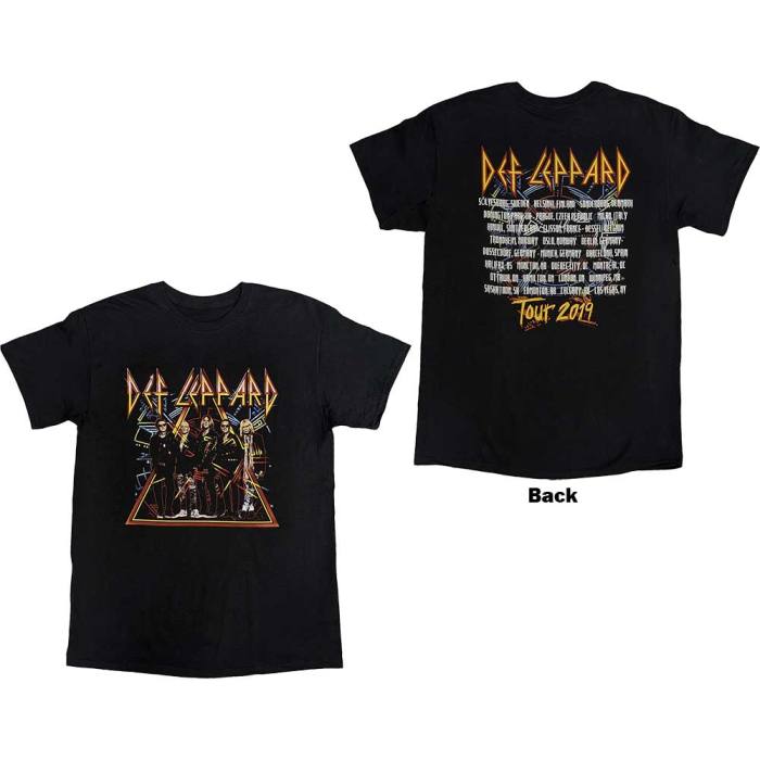 Def Leppard Unisex T-Shirt: Band Photo Tour 2019 (Back Print & Ex-Tour) 130577