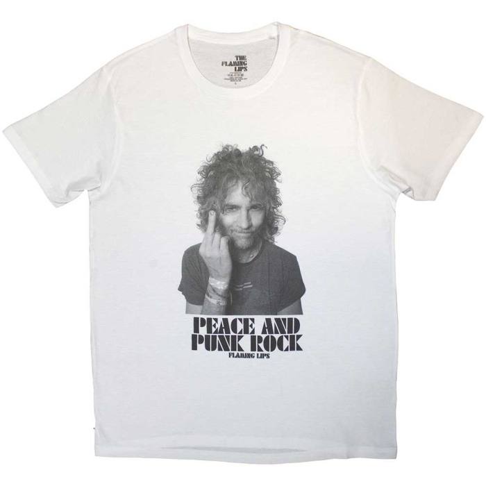 The Flaming Lips Unisex T-Shirt: Peace and Punk (bela) 130793